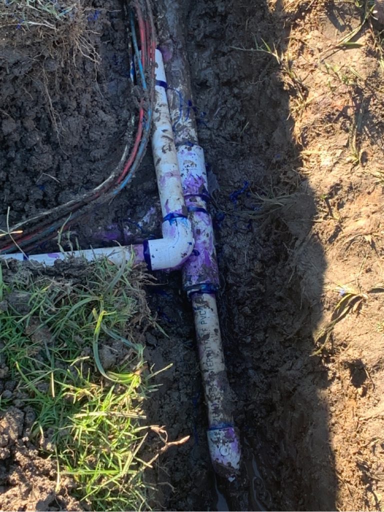 sprinkler repair on piping and wires